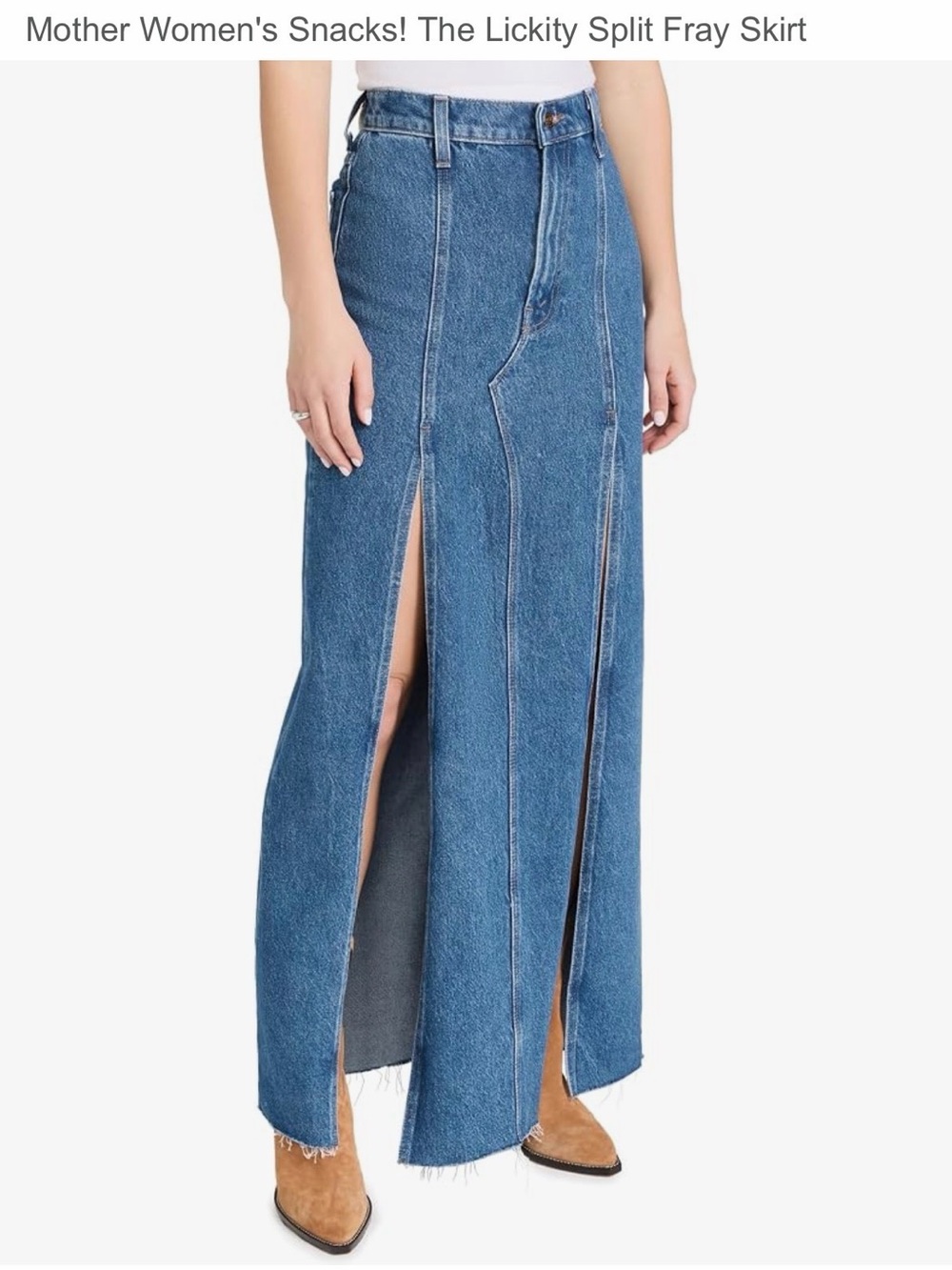 NWOT Mother Snacks Lickity Split Denim Skirt